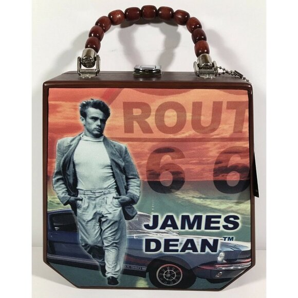 James Dean-Evening Purse, Wood Handbag Beaded Wood Handle super cute - Picture 1 of 7